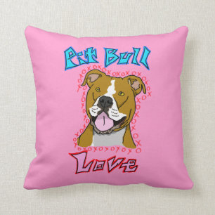 Pit Bull Love Throw Pillow