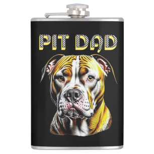 Pit Bull Mom Dog Lover's Personalized Hip Flask