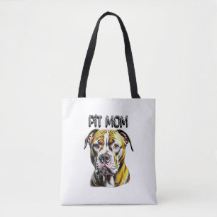 Pit Bull Mom Dog Lover's Tote Bag