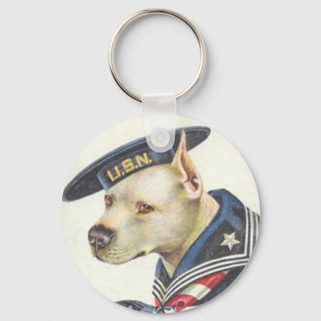 Pit Bull Navy Keychain (Front)