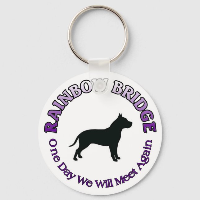 PIT BULL PITBULL RAINBOW BRIDGE KEYCHAIN (Front)