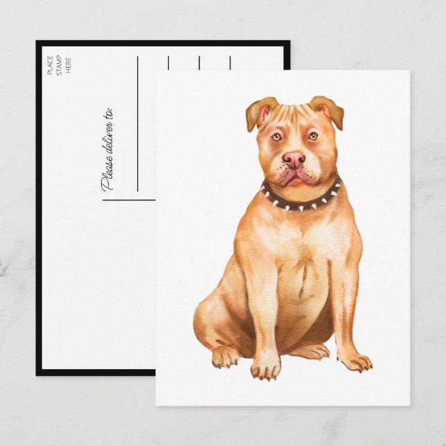 Pit Bull Pittie Puppy Dog Miss You Love Pitbull Postcard (Front/Back)