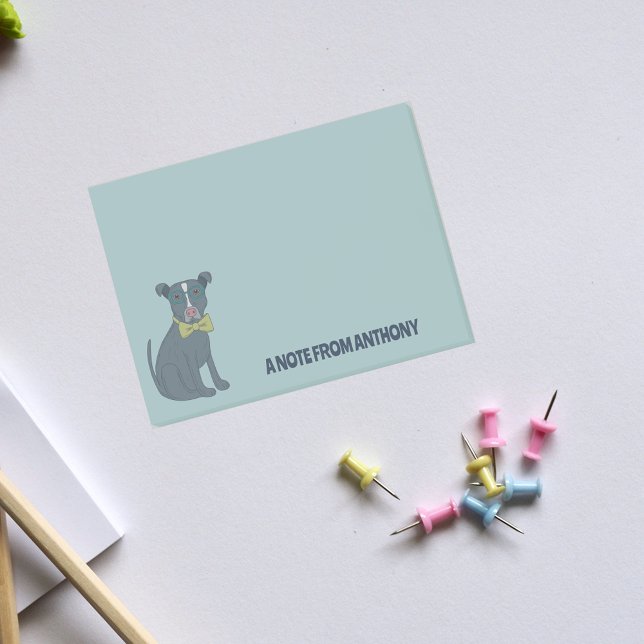 Pit Bull Puppy Dog Wearing Glasses Personalized Post-it Notes (Creator Uploaded)