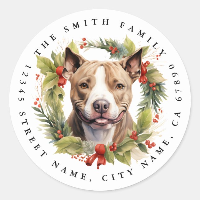 Pit Bull Round Stickers (Front)