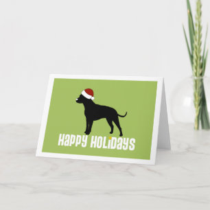 Pit Bull Santa Hat Holiday Card