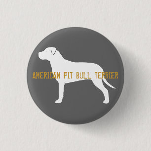 Pit Bull Silhouette 1 Inch Round Button