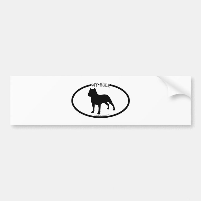 Pit Bull Silhouette Black Bumper Sticker (Front)