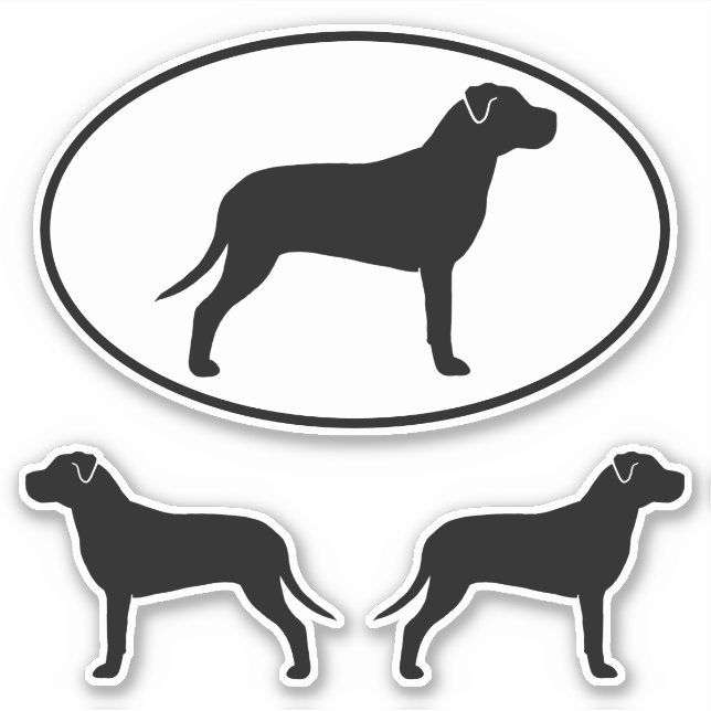 Pit Bull Silhouettes Vinyl Sticker Set (Front)