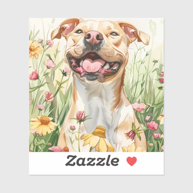 Pit Bull Sticker – Watercolor Design (Sheet)