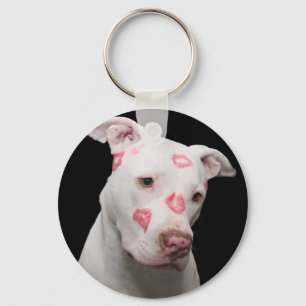 Pit bull sweet kisses keychain