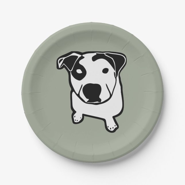 Pit Bull T-Bone Graphic Paper Plate (Front)