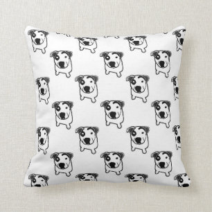 Pit Bull T-Bone Graphic Throw Pillow