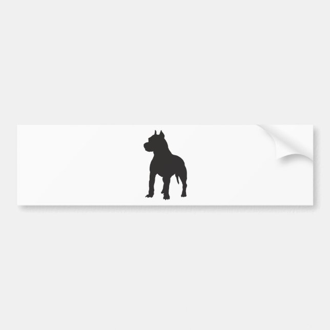 Pit Bull Terrier Black Silhouette Bumper Sticker (Front)