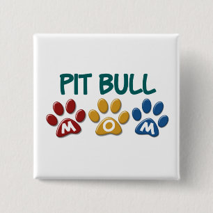 PIT BULL TERRIER Mom Paw Print 1 2 Inch Square Button