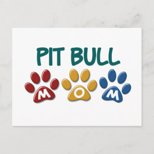 PIT BULL TERRIER Mom Paw Print 1 Postcard