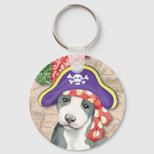 Pit Bull Terrier Pirate Keychain