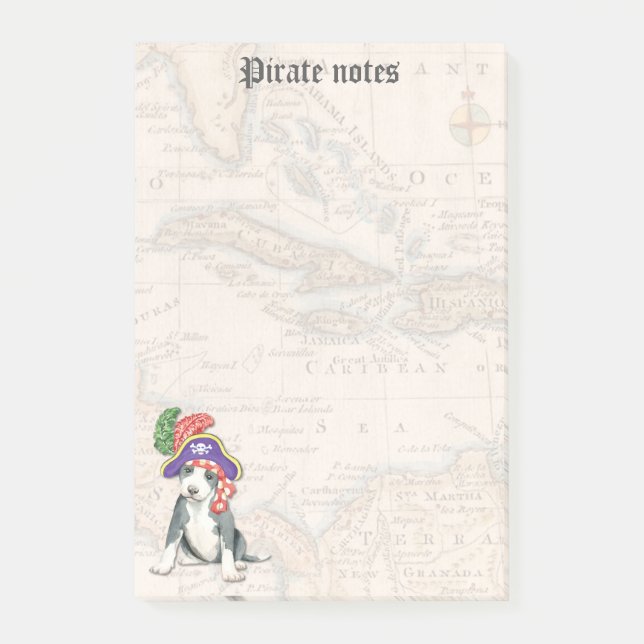 Pit Bull Terrier Pirate Post-it Notes (Front)
