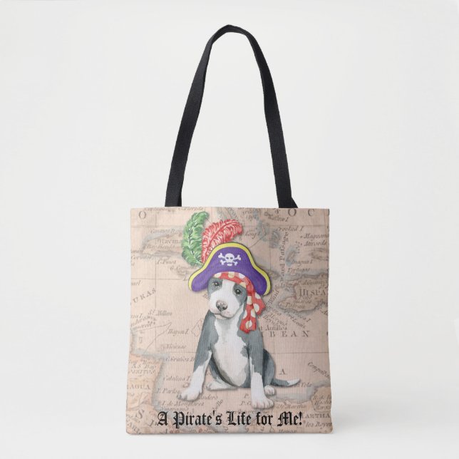Pit Bull Terrier Pirate Tote Bag (Front)