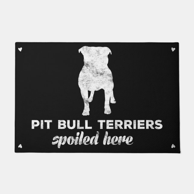 Pit Bull Terriers Spoiled Here Doormat (Front)