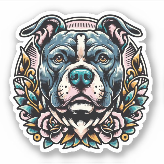 Pit Bull Vinyl Waterproof Dog Sticker (Front)