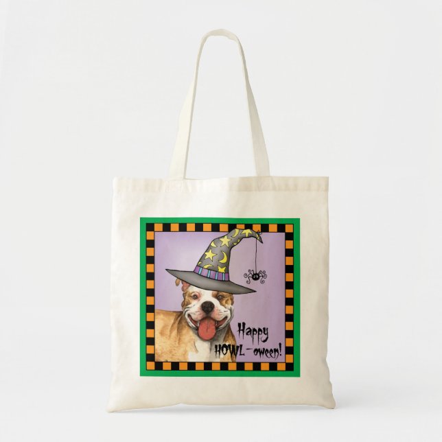 Pit Bull Witch Tote Bag (Front)