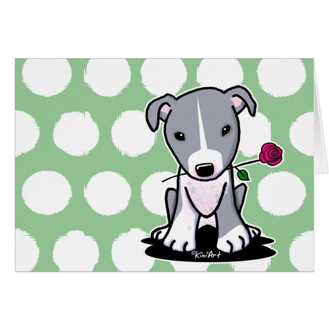 Pit Bull With Flower (Front Horizontal)