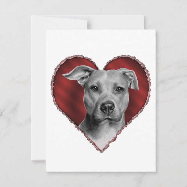 Pit Bull with Heart Invitation (Front)
