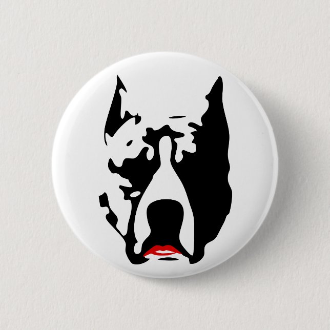 Pit Bull with Lipstick 2 Inch Round Button (Front)