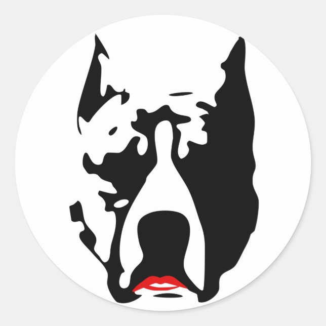 Pit Bull with Lipstick Classic Round Sticker (Front)
