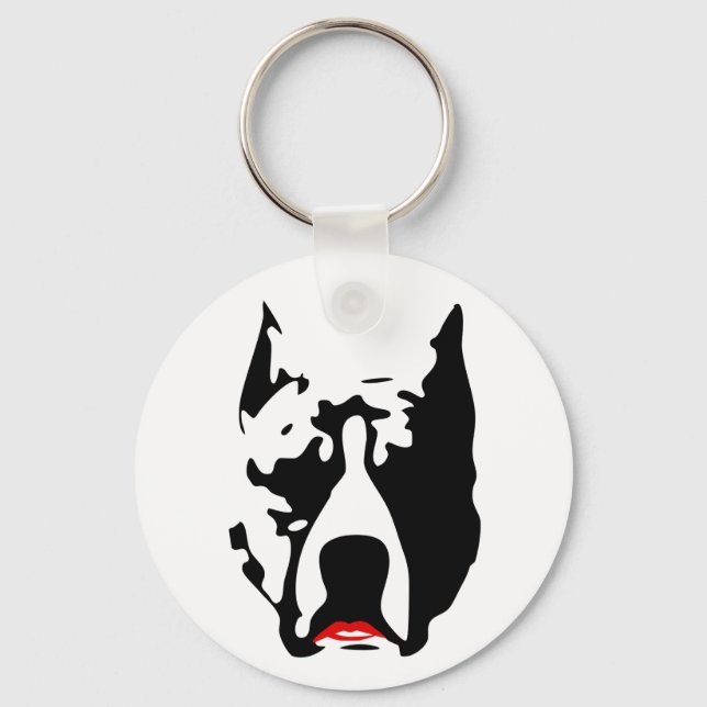 Pit Bull with Lipstick Keychain (Front)