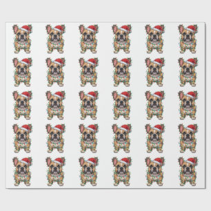Pit Bull Wrapped in Christmas Lights  Dog lovers Wrapping Paper