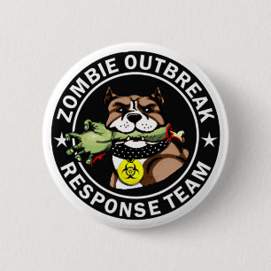 Pit Bull Zombie Outbreak Response Team Logo 2 Inch Round Button