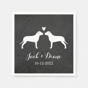 Pit Bulls Wedding Couple with Custom Text Napkin