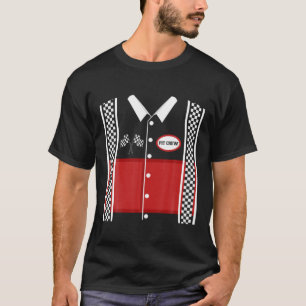 Pit Crew Costume Halloweeen Racing Car Racer Check T-Shirt