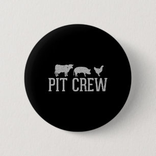 Pit Crew Cow Pig Chicken Byrbecue Cookout Grilling 2 Inch Round Button