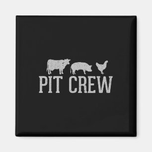 Pit Crew Cow Pig Chicken Byrbecue Cookout Grilling Magnet