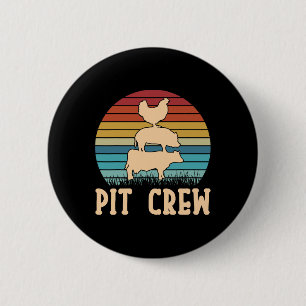 Pit Crew Cow Pig Chicken Byrbecue Grilling Bbq 2 Inch Round Button