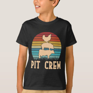 Pit Crew Cow Pig Chicken Byrbecue Grilling Bbq T-Shirt