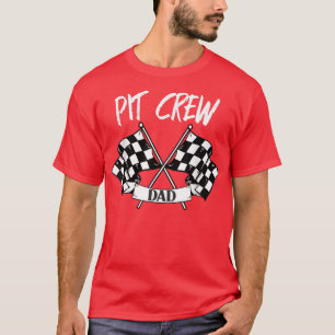 Pit Crew Dad Chequered Flag Racing Family  T-Shirt