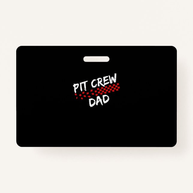 Pit Crew Dad T-Shirt Hosting Race Car Birthday Badge (Front)