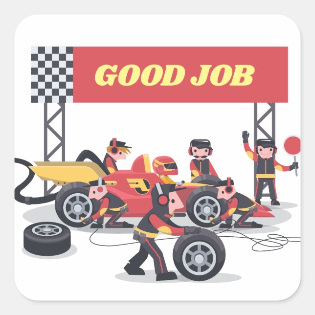 Pit stop sticker, good job sticker, car sticker (Front)