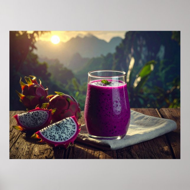 PITAHAYA - DRAGON FRUIT - EXOTIC FRUITS POSTER (Front)