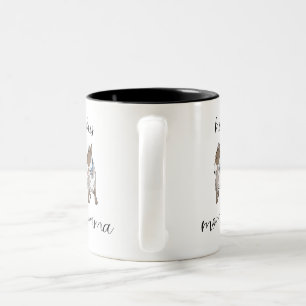 Pitbul His Momma  Two-Tone Coffee Mug