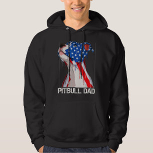 Pitbull 4th Of July Men Pitbull Dad American Fla Hoodie