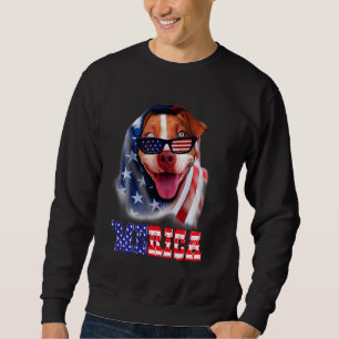 Pitbull American Flag 4th Of July Pitbull Dad Dog Sweatshirt