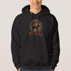 Pitbull American Flag  Usa Patriotic Dog Hoodie