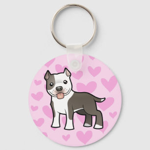Pitbull / American Staffordshire Terrier Love Keychain