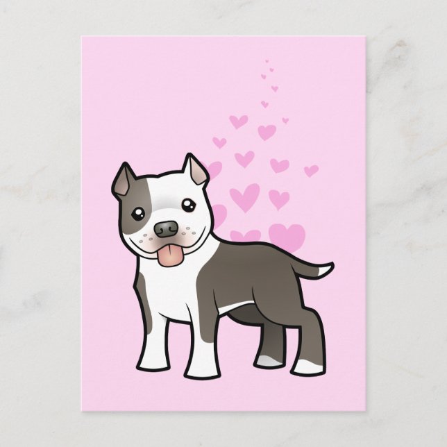 Pitbull / American Staffordshire Terrier Love Postcard (Front)