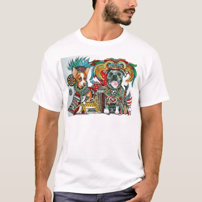Pitbull and Chihuahua T-Shirt (Front)