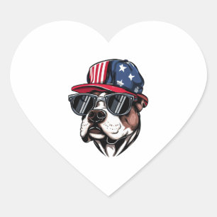 Pitbull art  heart sticker